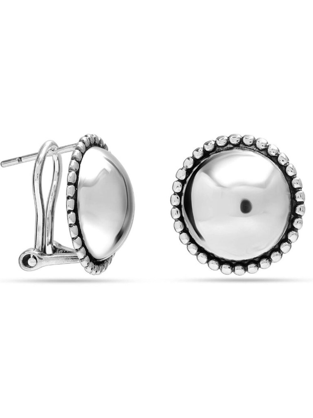 925 Sterling Silver Omega Back Stud Earrings for Women | Classic & Elegant
